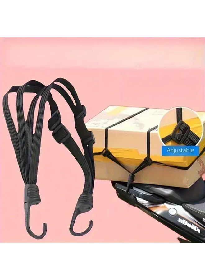 Black 2pcs Adjustable Motorcycle Bicycle Helmet Strap Nylon Rope Hook Outdoor Use - Image 5