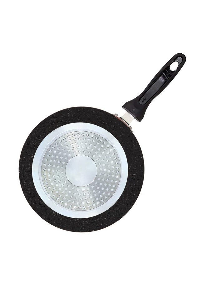 XTEND Xtend Non-Stick FRYPAN with 2-Way Spatter Finish Induction Flat Base 24cm Frying Pan/Saute Pan/Pot Pan with Steel Lid  - Image 3
