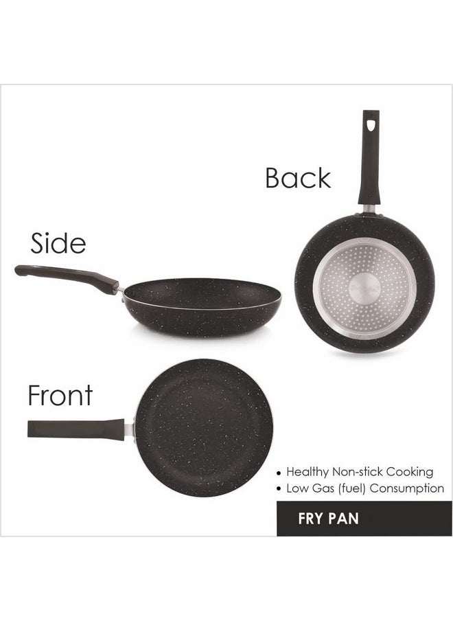 XTEND Xtend Non-Stick FRYPAN with 2-Way Spatter Finish Induction Flat Base 24cm Frying Pan/Saute Pan/Pot Pan with Steel Lid  - Image 4