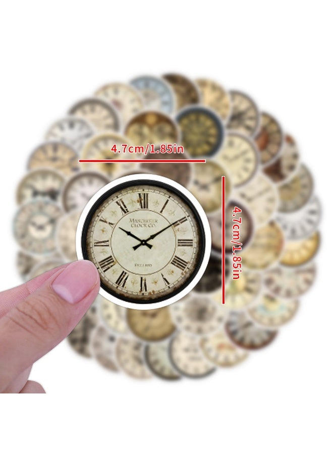 ملصقات ساعات عتيقة، 55 قطعة، ساعات ريترو جميلة، خريطة، ملصقات فينيل للأطفال والمراهقين والبالغين، ملصقات للسفر حول العالم، لأجهزة الكمبيوتر المحمولة والكمبيوتر، ومجلة الجيتار - Image 2