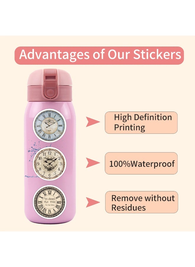 ملصقات ساعات عتيقة، 55 قطعة، ساعات ريترو جميلة، خريطة، ملصقات فينيل للأطفال والمراهقين والبالغين، ملصقات للسفر حول العالم، لأجهزة الكمبيوتر المحمولة والكمبيوتر، ومجلة الجيتار - Image 4