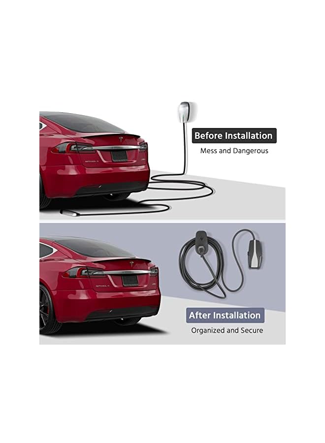PROMASS EV Charger Cable Holder for Tesla Model 3 / Model Y, Charging Cable Organiser Wall Mount for Charger Wallbox Charging Station Plug Adapter Holder for Tesla Model 3 / Model Y  - Image 2