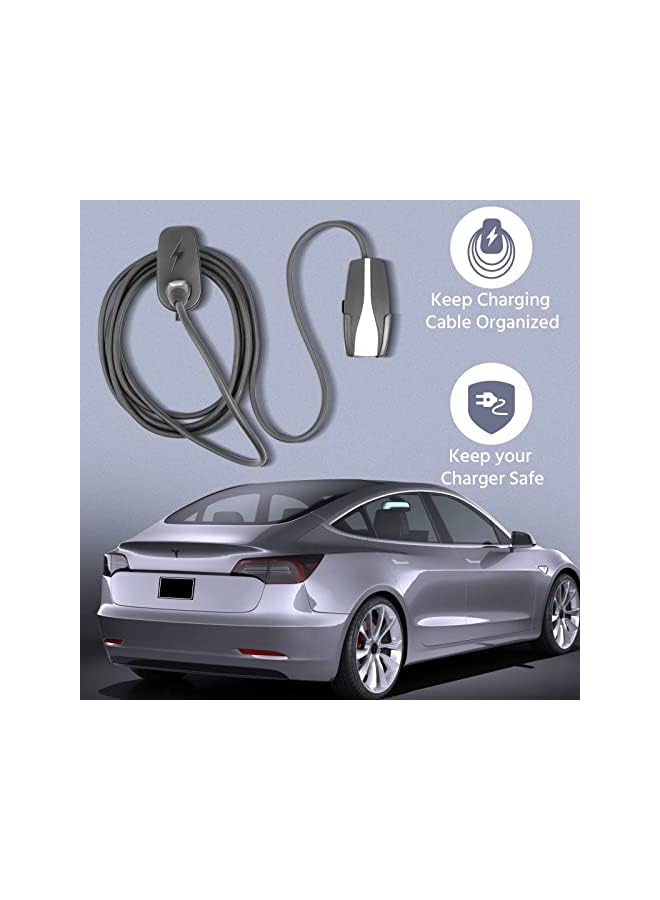 PROMASS EV Charger Cable Holder for Tesla Model 3 / Model Y, Charging Cable Organiser Wall Mount for Charger Wallbox Charging Station Plug Adapter Holder for Tesla Model 3 / Model Y  - Image 4