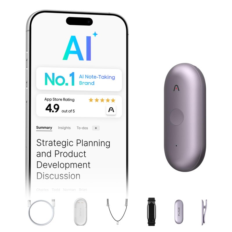 Plaud NotePin S AI Voice Recorder Wearable AI Notetaker AI Transcribe Summarize Support 112 Languages 64GB Audio Recorder for Meetings Interviews Professionals Teams with 4 Accessories - Image 2