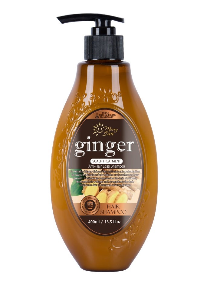 merry sun Merry Sun Anti Hair Loss Ginger Shampoo – 400ml | Herbal Scalp Treatment for Stronger, Thicker & Healthier Hair  - Image 2