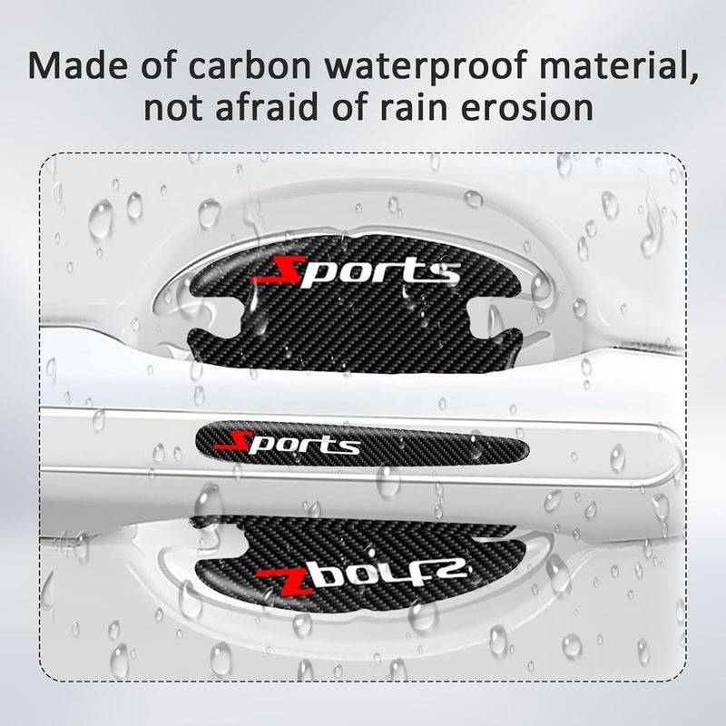 ROBOHOOK Car Door Handle Protector, 8 Pcs Door Protectors for Vehicles, Black, Door Handle Cup Protective Film for Most Vehicles (Bowl*4+Handle*4) Budget friendly trendy design - Image 4