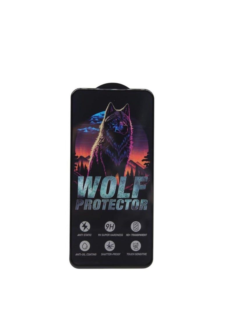 Wolf Protector Design Tempered Glass Screen Protector for Samsung Galaxy A54 - Clear & Black - Image 1