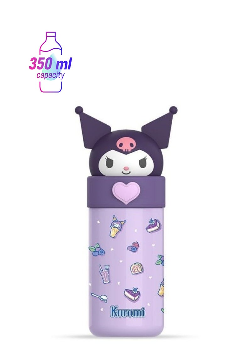 GGEROU Kids Water Bottle Insulated Stainless Steel Reusable Tumbler for Toddlers Boys Girls Cartoon Vacuum Thermos Cup Womens Water Bottles for Hot or Cold Drinks Travel School Home 350ml  - Image 1