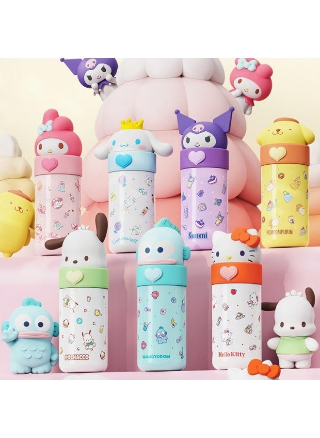 GGEROU Kids Water Bottle Insulated Stainless Steel Reusable Tumbler for Toddlers Boys Girls Cartoon Vacuum Thermos Cup Womens Water Bottles for Hot or Cold Drinks Travel School Home 350ml  - Image 2