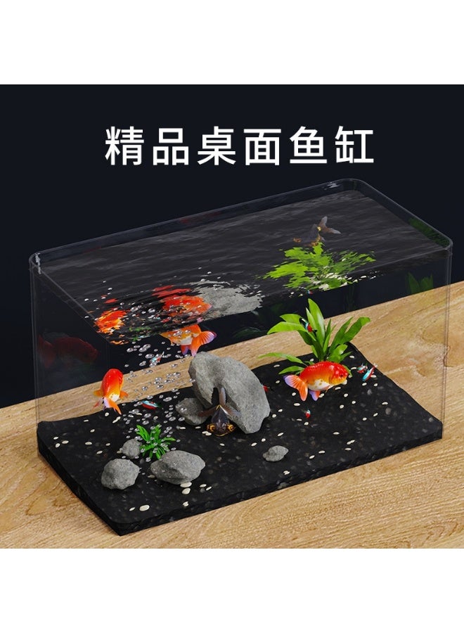 Transparent Acrylic Fish Tank, Imitation Glass Box with Lid, Goldfish Tank, Ultra-White Landscape Desktop Fish Tank, for Home, Office, Decoration - Image 4