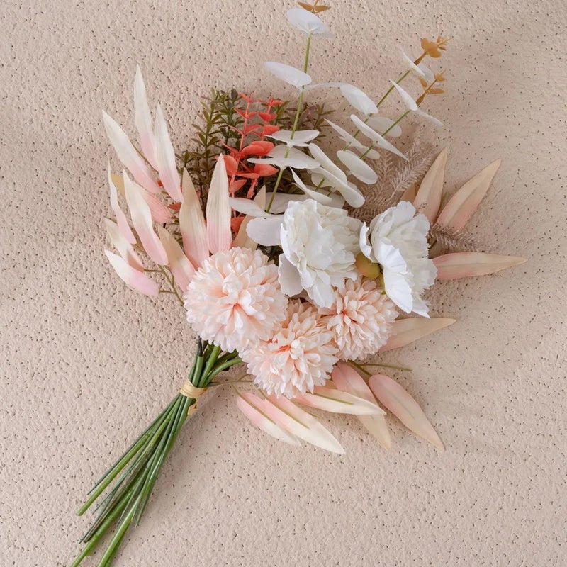 Bluejw Artificial Silk Wedding Floral Table Centerpieces with Dried Plants – Bride Dandelion Bouquet for Home, Party & Event Decor - Image 1