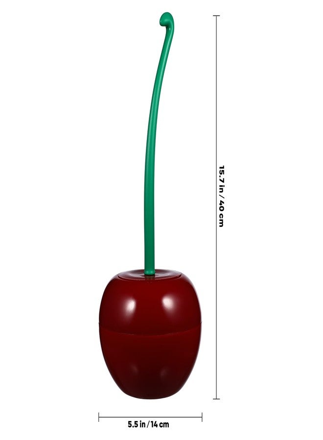 DEARMAMY Cherry-Shaped Toilet Brush Set - Modern Dark Red Plastic Toilet Cleaning Kit with Stand for Bathroom (14.93 Inch) - Image 5