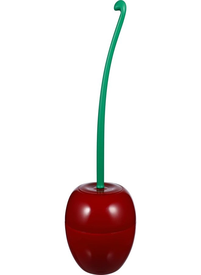 DEARMAMY Cherry-Shaped Toilet Brush Set - Modern Dark Red Plastic Toilet Cleaning Kit with Stand for Bathroom (14.93 Inch) - Image 1