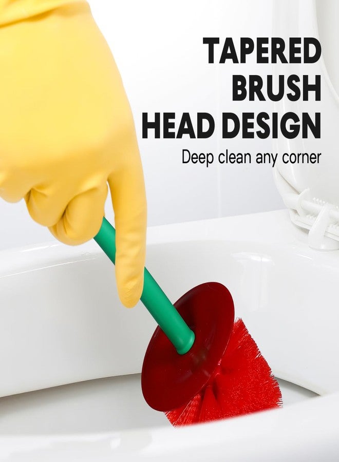 DEARMAMY Cherry-Shaped Toilet Brush Set - Modern Dark Red Plastic Toilet Cleaning Kit with Stand for Bathroom (14.93 Inch) - Image 3
