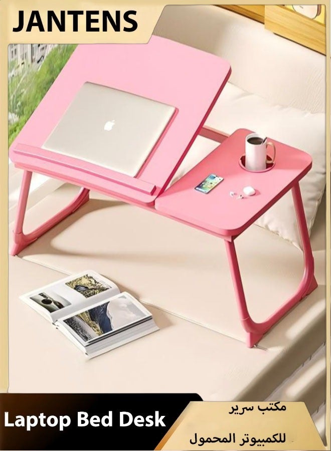 JANTENS Bed Desk for Laptop, Laptop Desk for Bed and Sofa, Bed Trays for Eating and Laptops with Cup Holder, 5 Levels of Adjustable Height - Image 1