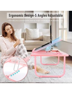 JANTENS Bed Desk for Laptop, Laptop Desk for Bed and Sofa, Bed Trays for Eating and Laptops with Cup Holder, 5 Levels of Adjustable Height  - Image 3