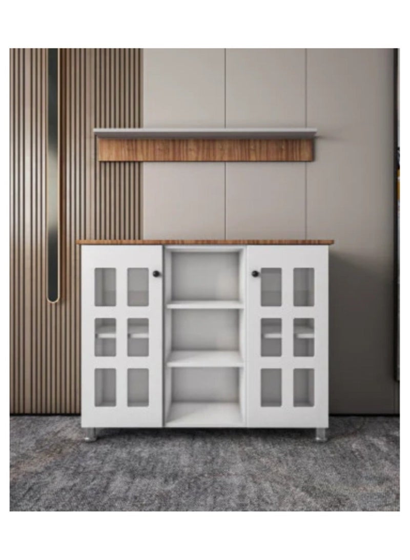 لاكجوري هوم ركنة القهوة ووحدة تنظيم وتخزين متعددة الاستخدامات مع ورف أكواب علوي ,يصلح للمطبخ , غرفة المعيشة , غرفة المكتب - Image 5