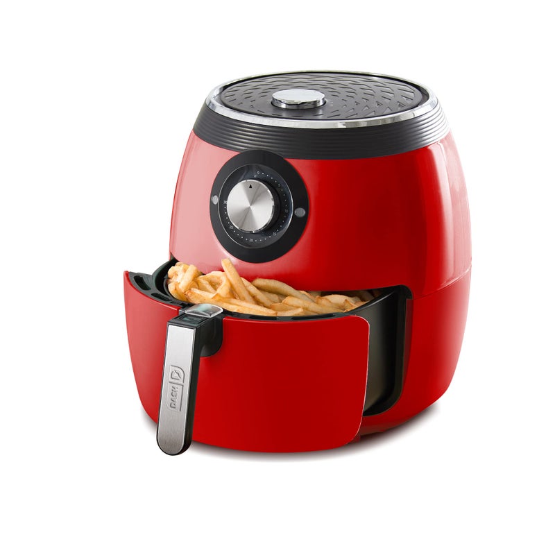 Dash Dash Deluxe Electric Air Fryer  Oven Cooker with Temperature Control Nonstick Fry Basket Recipe Guide  Auto Shut off Feature 1700Watt 6 Quart  Red