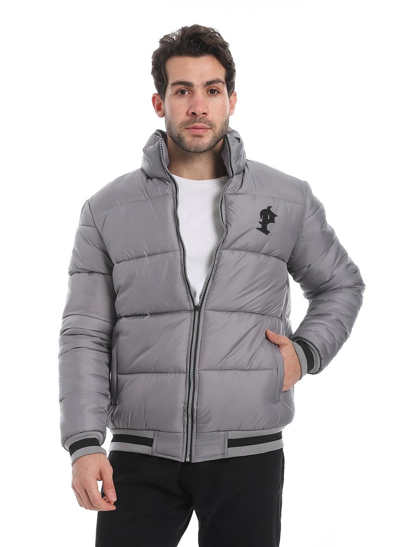 Pavone Men's Winter Puffer Jacket - Dark grey - Image 1