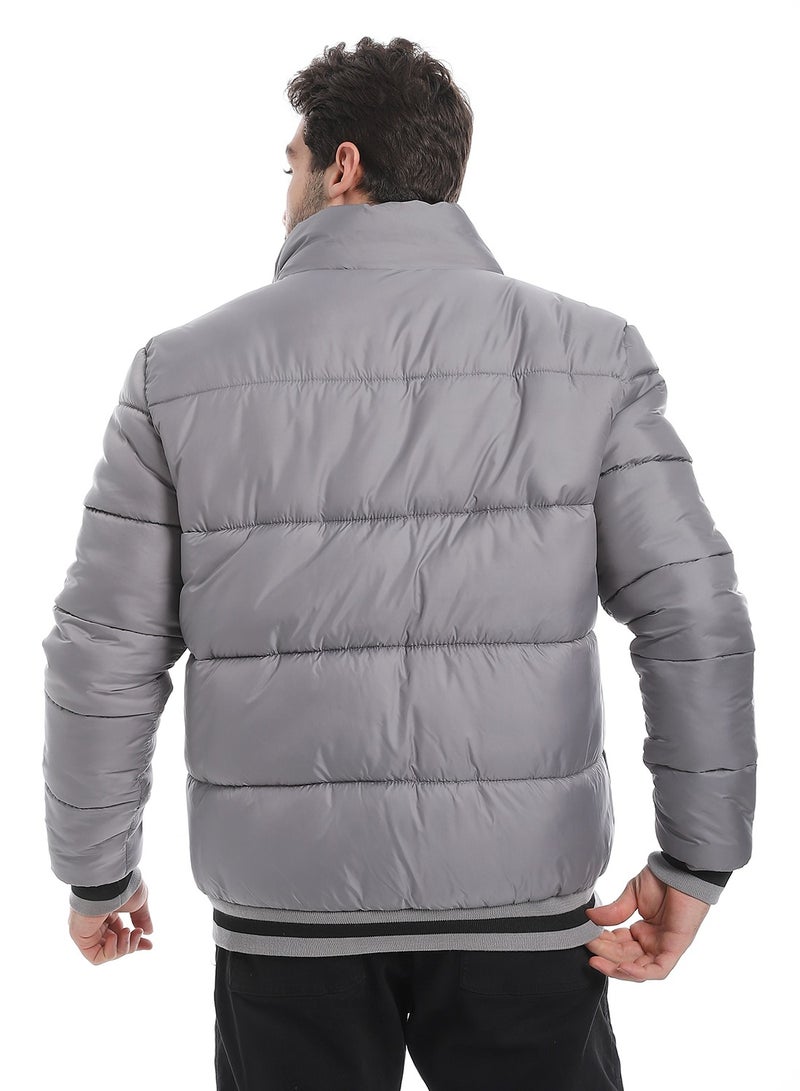 Pavone Men's Winter Puffer Jacket - Dark grey - Image 5
