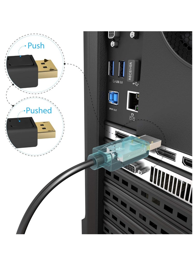 كابل ميني ديسبلاي بورت ثاندر - 2 متر دقة UHD 4 كيه/ 60 هرتز v1.2 للكمبيوتر وجهاز ماك ووصلة دي بي مع غالق اسود