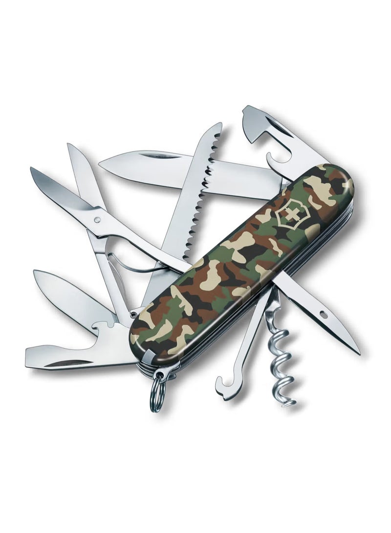 سكين الجيب السويسرية فيكتورينوكس هانتسمان كاموفلاج (Victorinox Huntsman 1.3713.94) — 15 وظيفة | تصميم مموه | فولاذ سويسرى