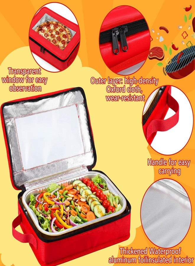 Ferrochef 9x13 Foil Pan Carrier with Lid PU Leather Aluminum Pan Holders with Handle Tray Carrier with 5 Gold Aluminum Trays for Travel Potlucks Parties BBQ Picnics Home - Image 4