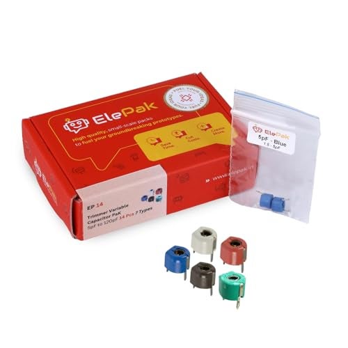 ElePak Timmer Variable Capacitor - (14 Pcs) 5pF to 120pF - High Precision & Stability, Voltage Rating 50V - 100V - Electronic Components Kit - Ideal for Signal Generators, Filters, Oscillators - Image 1