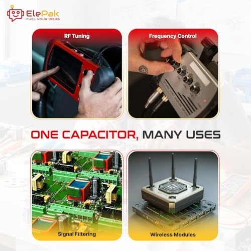 ElePak Timmer Variable Capacitor - (14 Pcs) 5pF to 120pF - High Precision & Stability, Voltage Rating 50V - 100V - Electronic Components Kit - Ideal for Signal Generators, Filters, Oscillators - Image 5