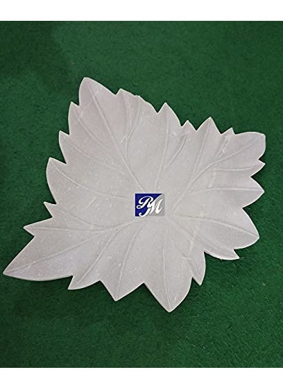 R&M - RM 9inch Marble Leaf Bowl | Marble Platter | Marble Plate | Leaf Platter| Rameshwaram Marble™ - Image 1