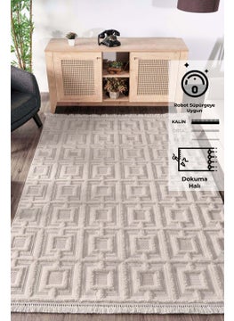 Konfor Halı Konfor Carpet Konfor Bukle 6658 Cream Soft Knitted Modern Woven Carpet 80x300 cm  - Image 1