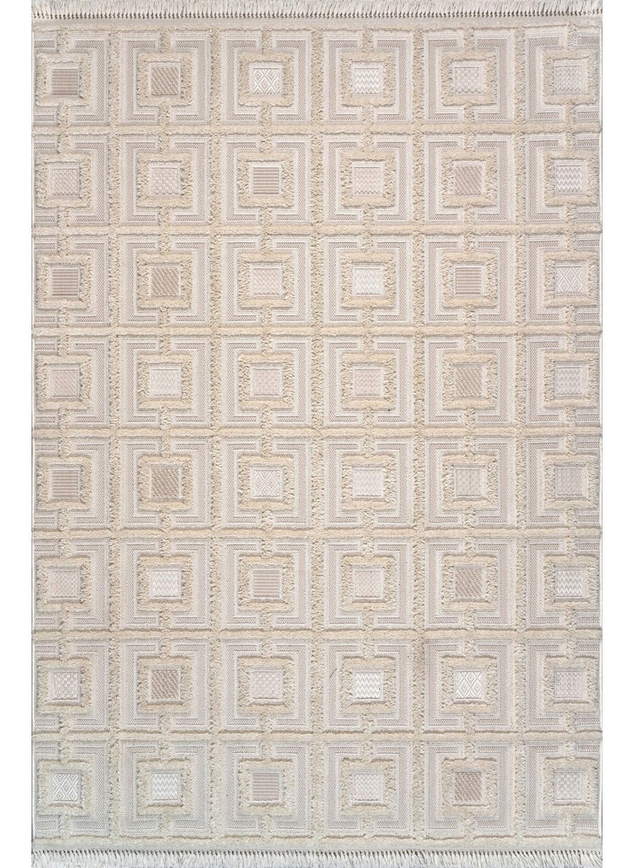 Konfor Halı - Konfor Carpet Konfor Bukle 6658 Cream Soft Knitted Modern Woven Carpet 80x300 cm - Image 1