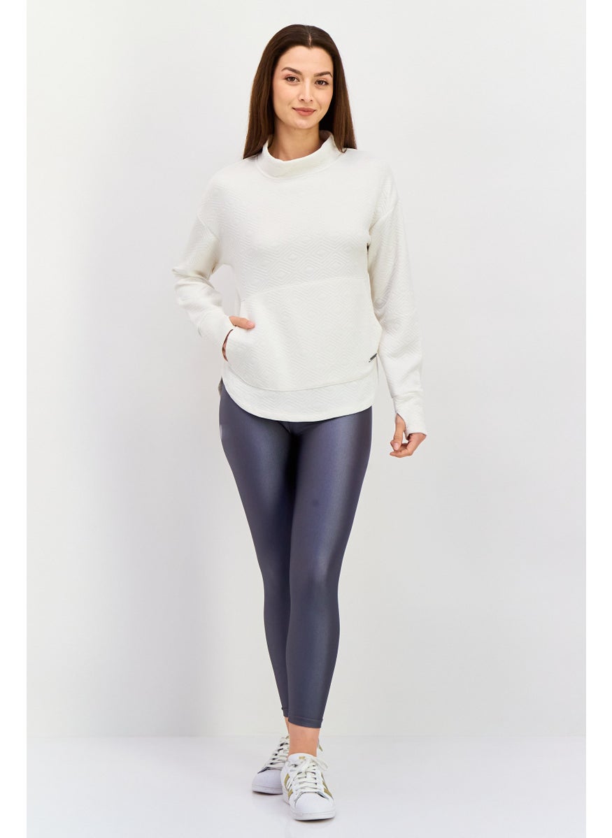 NINE WEST - Women Sportswear Fit Long Sleeve Outdoor Sweatshirt, Cream - Image 1