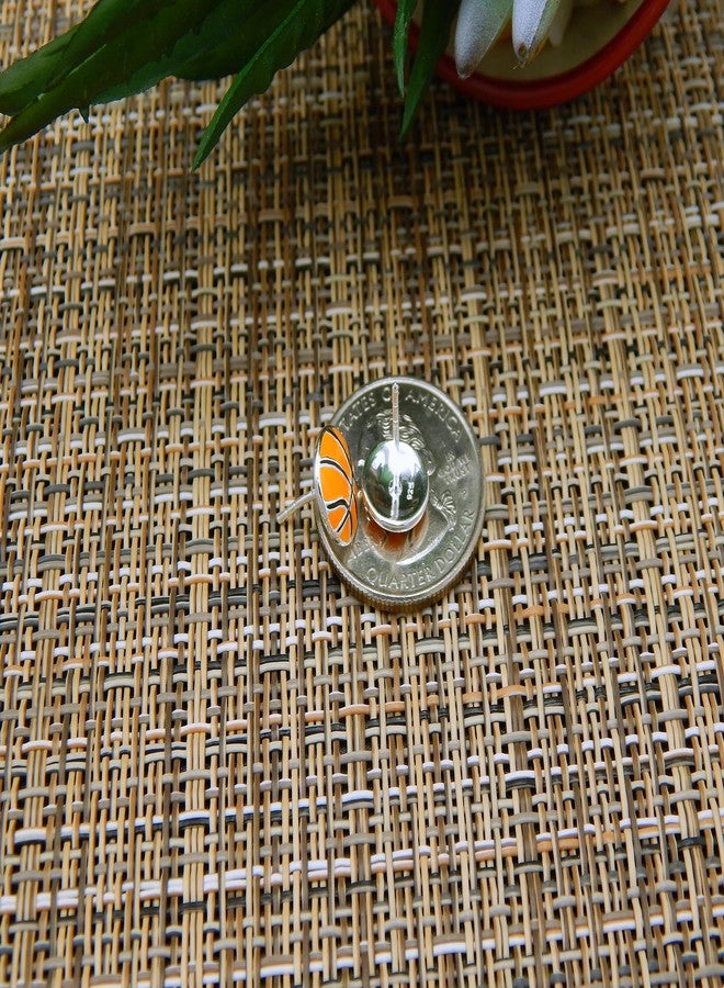 آيسروز أقراط دائرية مرصعة بكرة السلة من الفضة الإسترليني عيار 925 (خالية من النيكل) (كرة سلة بقبة سميكة 9 مم) - Image 4