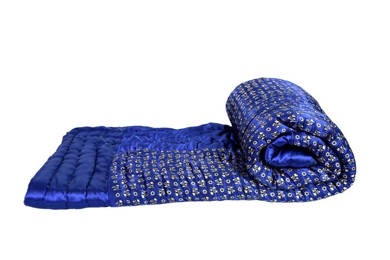 SVT Traditional Famous Rajasthani Print Jaipuri Beautiful Floral Print in Silk Nevy Blue Jaipuri Rajai/Razai/Quilt Twin Size/Twin Size Bed Quilt/Comforter/AC Quilt/AC Comforter - Image 2
