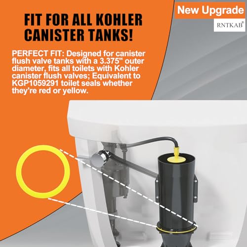 RNTKAB Flush Valve Seal for Kohler, 2 Pack GP1059291 Silicone Replacement for Toilets - Upgraded Seal Kit Compatible with Kohler K-GP1059291 Canister - Image 2