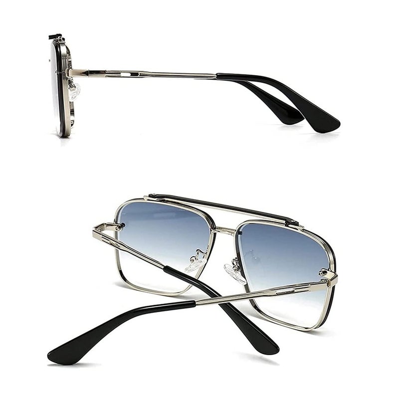 Dervin UV Protected Driving Pilot Gradient Square Metal Body Sunglasses for Men and Women - Image 3