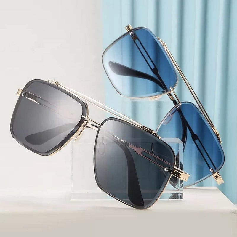 Dervin UV Protected Driving Pilot Gradient Square Metal Body Sunglasses for Men and Women - Image 4