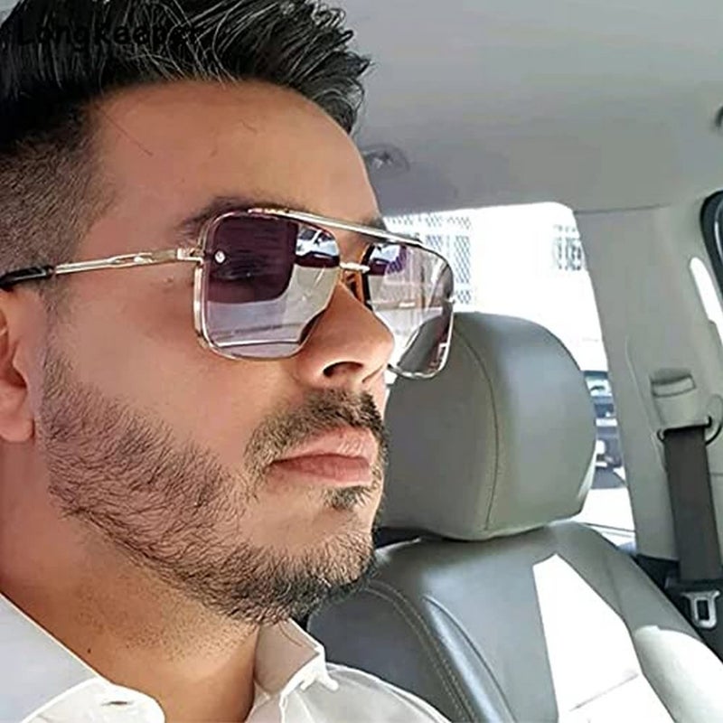 Dervin UV Protected Driving Pilot Gradient Square Metal Body Sunglasses for Men and Women - Image 5
