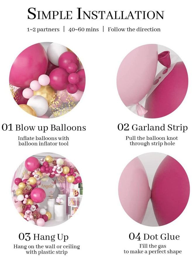 ZCM-HAPPY Party Balloon Arch Set Durable and High Quality, Glue Dots and Banding Tools  - Image 3