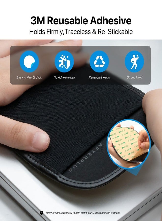 Afterplug Stick-On Mouse Pouch, Adhesive Holder Compatible with Logitech Anywhere, Pebble & Pop, Magic Mouse 1 & 2 (not for Oversize Mouse), Black - Image 4