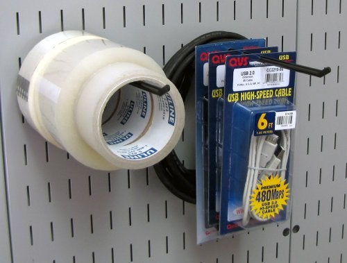 Wall Control 9in Reach Extended Hook Pair - Slotted Metal Pegboard Hooks Pegboard and Slotted Tool Board - Black - Image 2