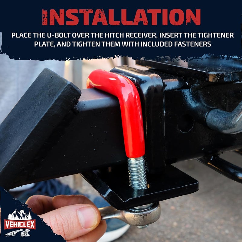 Vehiclex Anti Rattle Clamp - 2 Hitch Tighteners for 1.25" and 2" Hitch Receivers - Image 5