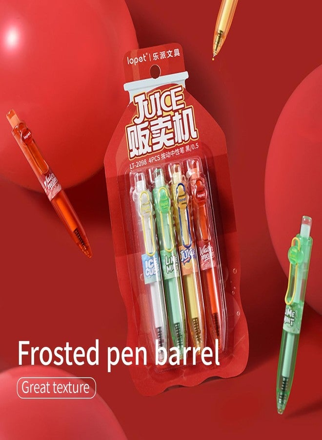lopet 4Pcs Cute Retractable Gel Ink Pens 0.5mm ST Nib Black Ink Smooth Writing Quick Dry Students School Office Stationery Supplies for Women Men Cute Birthday Gifts - Image 5