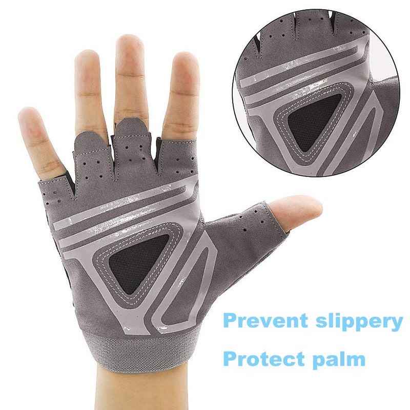 Luwint Women Fingerless Yoga Gloves Non Slip Padded - Barre Pilates Fitness Workout Training Wrist Exercise Accessories (Medium) - Image 2