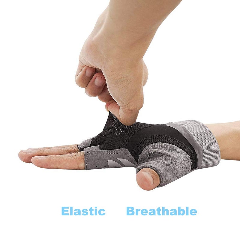 Luwint Women Fingerless Yoga Gloves Non Slip Padded - Barre Pilates Fitness Workout Training Wrist Exercise Accessories (Medium) - Image 3