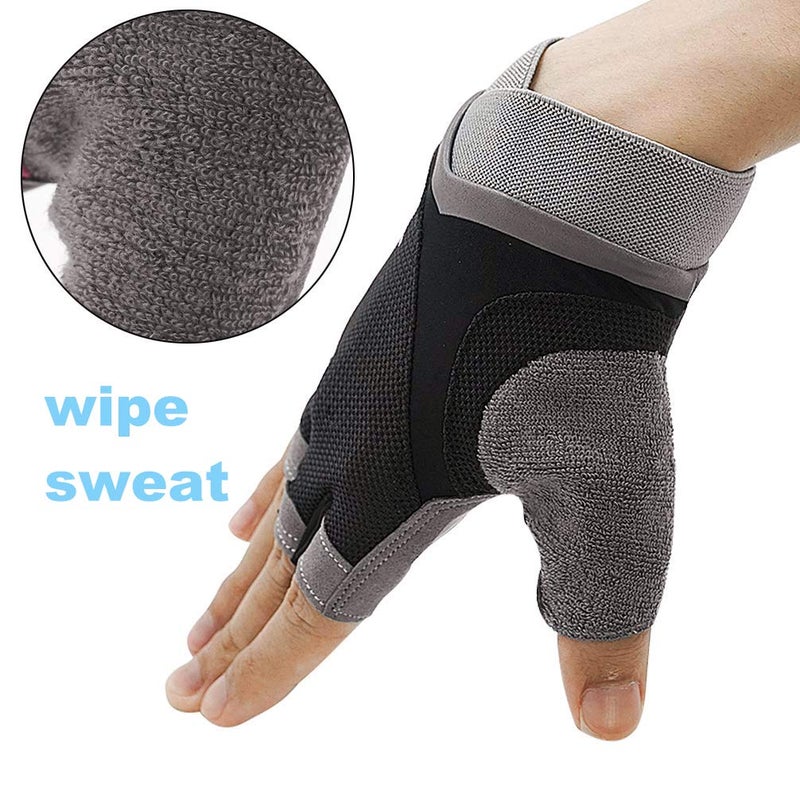 Luwint Women Fingerless Yoga Gloves Non Slip Padded - Barre Pilates Fitness Workout Training Wrist Exercise Accessories (Medium) - Image 4
