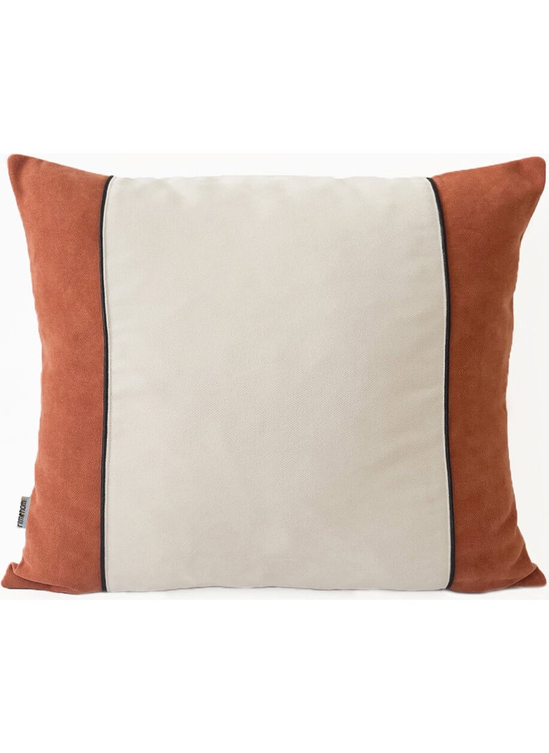 Ritmo Home Plain Scandinavian Plain Throw Pillow Cover Cinnamon Cream 