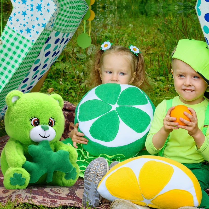 Kasyat St. Patrick's Day Bear Stuffed Animal with Shamrock 12 Inch Plush Bear Cute Stuffed Bear Plushie Shamrock Lover Birthday St. Patrick's Day Party Favor Gifts - Image 5