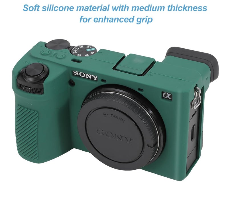 Pocoukate Case for Sony Alpha 6700 Camera, Soft Silicone Protective Cover Skin with A6700 Screen Protector Accessories for Sony Alpha 6700 Camera Silicone Case - Deep-Green - Image 3